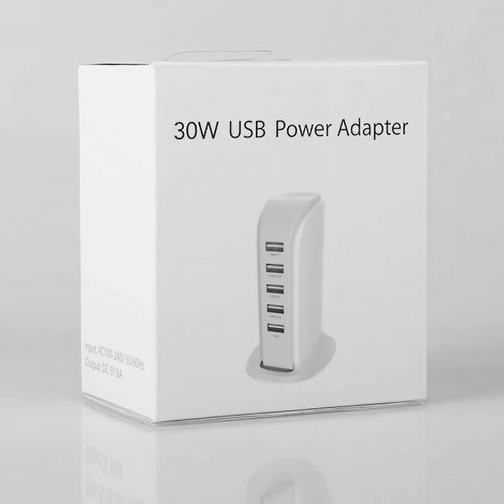 Ładowarka sieciowa Dudao 5x USB z wbudowanym kablem sieciowym EU biały (A5EU)