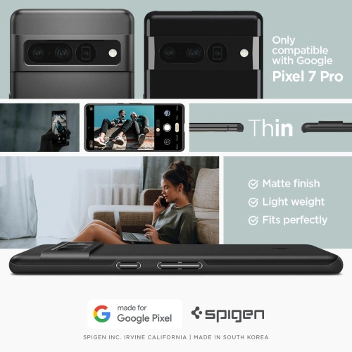 Buy Spigen Thin Fit Google Pixel 7 Pro Black - SPN2554 - {ean13} - Home Screen Store Europe