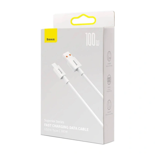 Buy Baseus Superior Series USB-USB-C Cable, 100W, 1m (white) - BSU3628 - {ean13} - Home Screen Store Europe