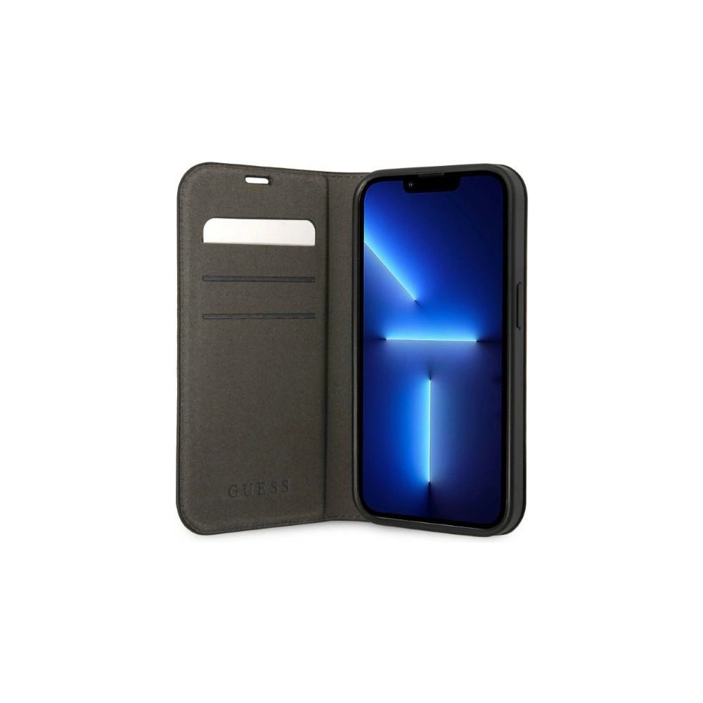 Etui Guess GUBKP14LHG4SHK Apple iPhone 14 Pro czarny/black book 4G Vintage Gold Logo