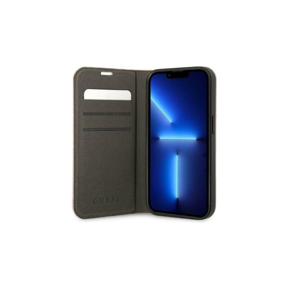 Etui Guess GUBKP14LHG4SHP Apple iPhone 14 Pro różowy/pink book 4G Vintage Gold Logo