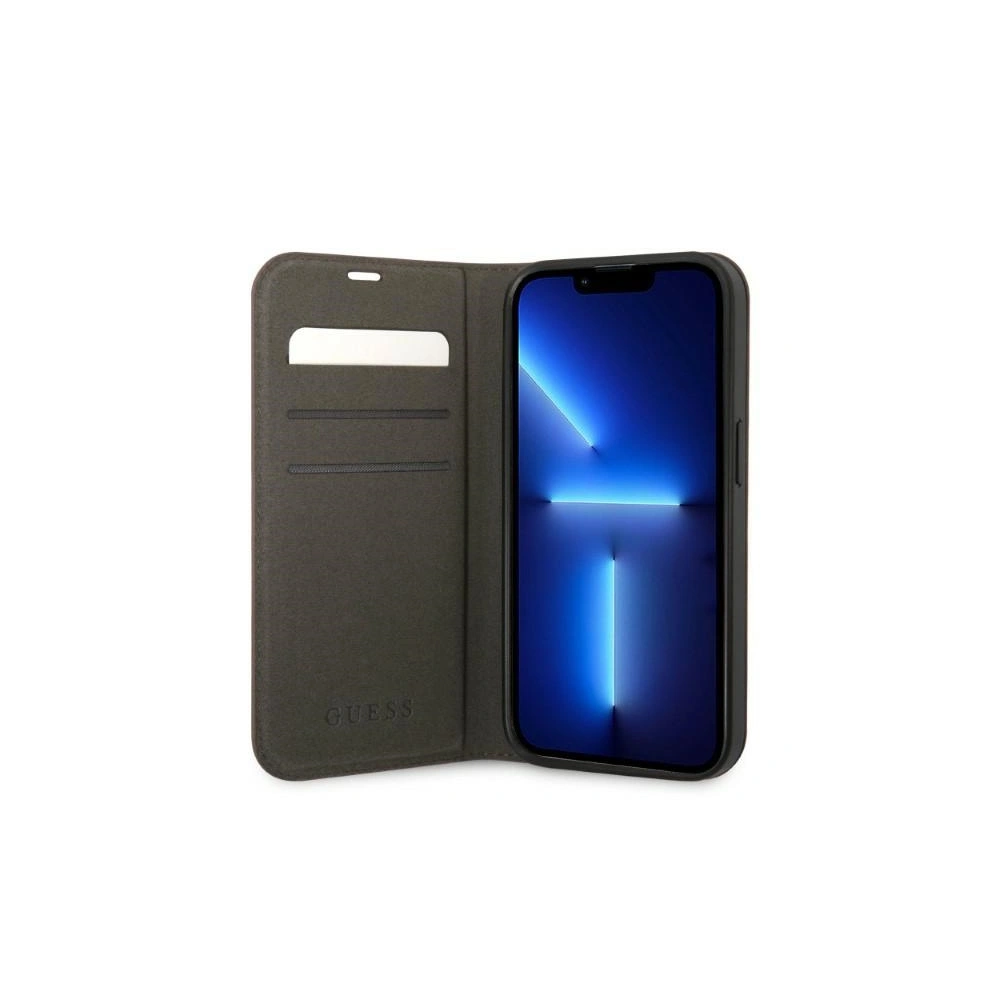 Etui Guess GUBKP14LHG4SHW Apple iPhone 14 Pro brązowy/brown book 4G Vintage Gold Logo