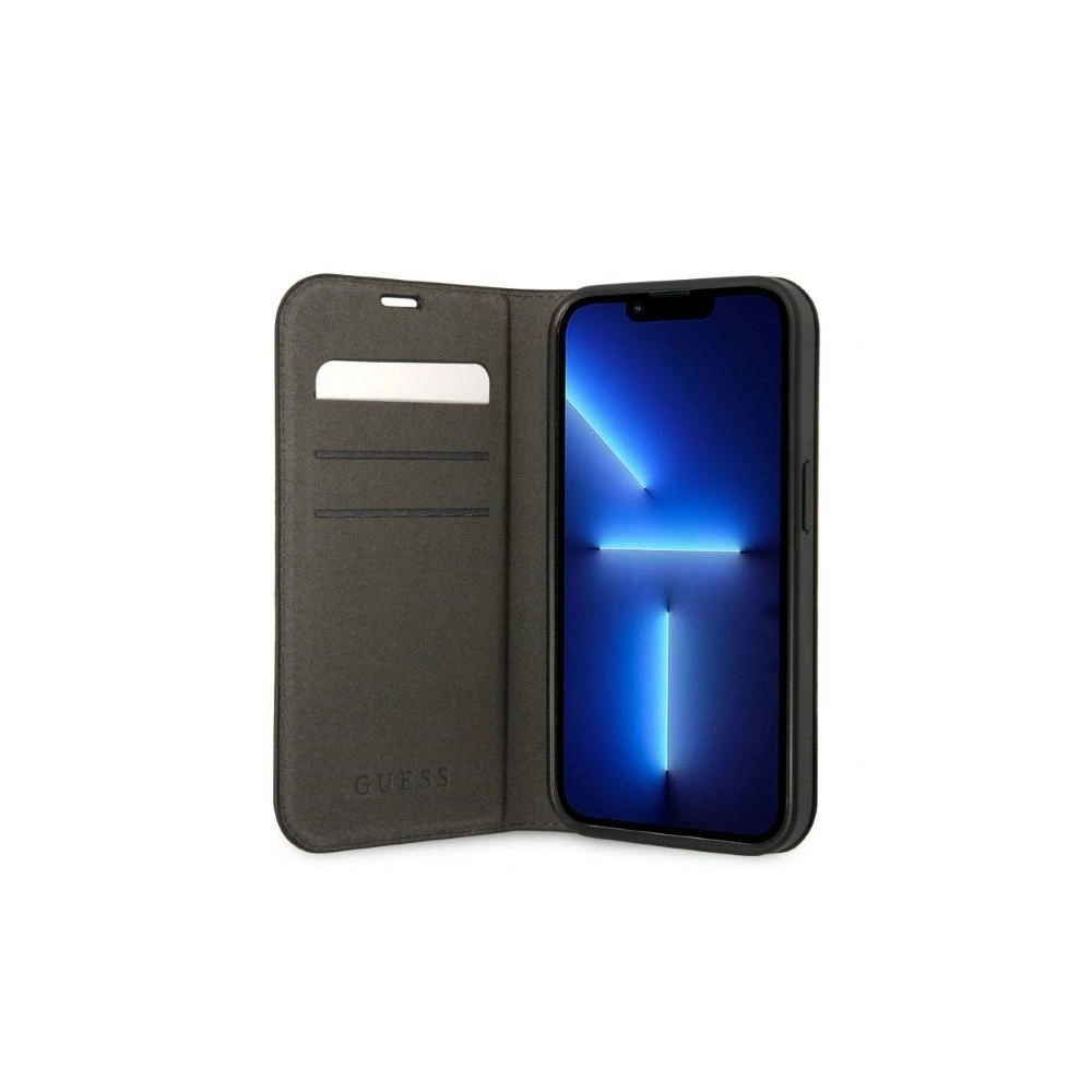 Etui Guess GUBKP14MHG4SHK Apple iPhone 14 Plus / 15 Plus czarny/black book 4G Vintage Gold Logo