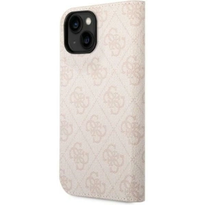 Etui Guess GUBKP14MHG4SHP Apple iPhone 14 Plus / 15 Plus różowy/pink book 4G Vintage Gold Logo