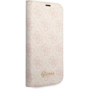 Etui Guess GUBKP14MHG4SHP Apple iPhone 14 Plus / 15 Plus różowy/pink book 4G Vintage Gold Logo