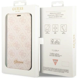 Etui Guess GUBKP14MHG4SHP Apple iPhone 14 Plus / 15 Plus różowy/pink book 4G Vintage Gold Logo