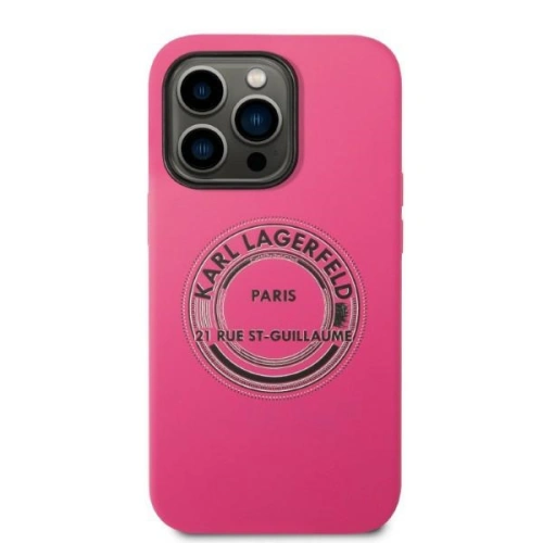 Buy Karl Lagerfeld KLHCP14LSRSGRCF Apple iPhone 14 Pro hardcase pink Silicone RSG - KLD1176 - {ean13} - Home Screen Store Europe