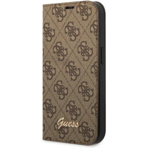 Etui Guess GUBKP14MHG4SHW Apple iPhone 14 Plus / 15 Plus brązowy/brown book 4G Vintage Gold Logo