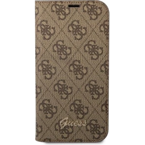 Etui Guess GUBKP14MHG4SHW Apple iPhone 14 Plus / 15 Plus brązowy/brown book 4G Vintage Gold Logo