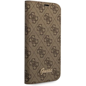 Etui Guess GUBKP14MHG4SHW Apple iPhone 14 Plus / 15 Plus brązowy/brown book 4G Vintage Gold Logo