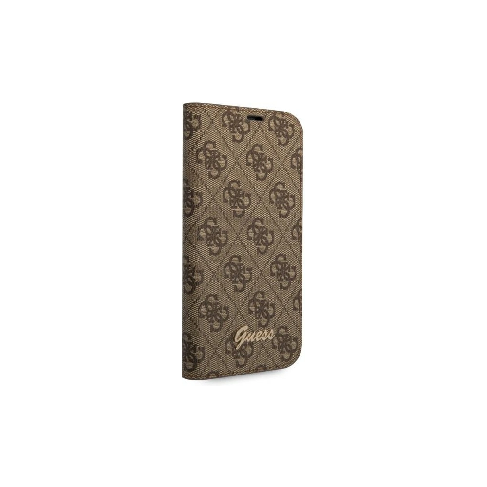 Etui Guess GUBKP14MHG4SHW Apple iPhone 14 Plus / 15 Plus brązowy/brown book 4G Vintage Gold Logo