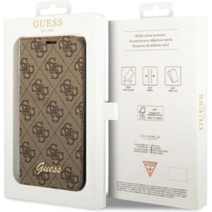Etui Guess GUBKP14MHG4SHW Apple iPhone 14 Plus / 15 Plus brązowy/brown book 4G Vintage Gold Logo