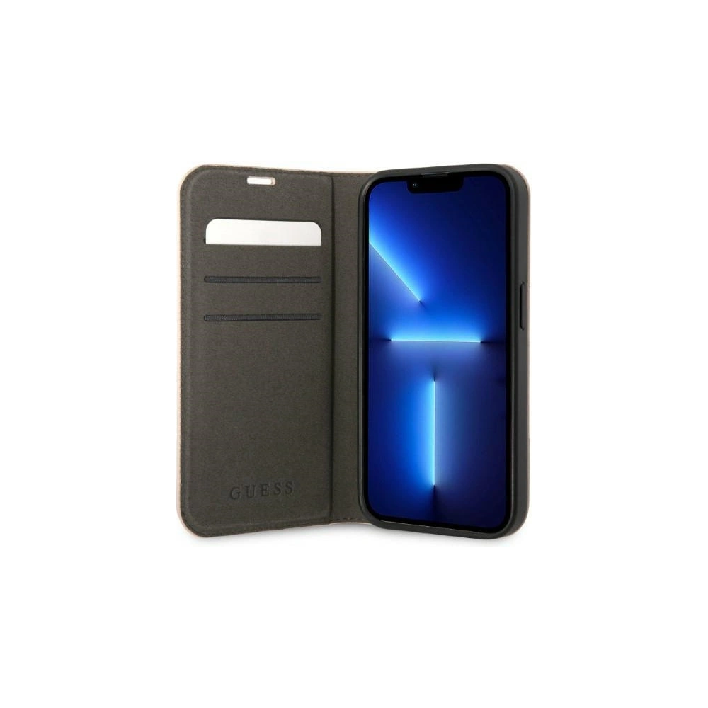 Etui Guess GUBKP14SHG4SHP Apple iPhone 14 różowy/pink book 4G Vintage Gold Logo