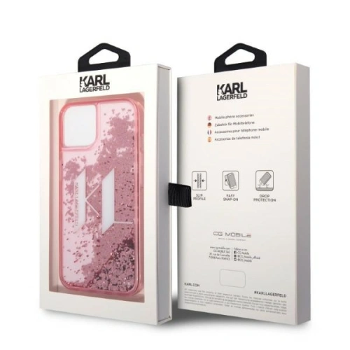 Kup Etui Karl Lagerfeld KLHCP14SLBKLCP Apple iPhone 14 różowy/pink hardcase Liquid Glitter Big KL - KLD1181 - {ean13} - Sklep Home Screen