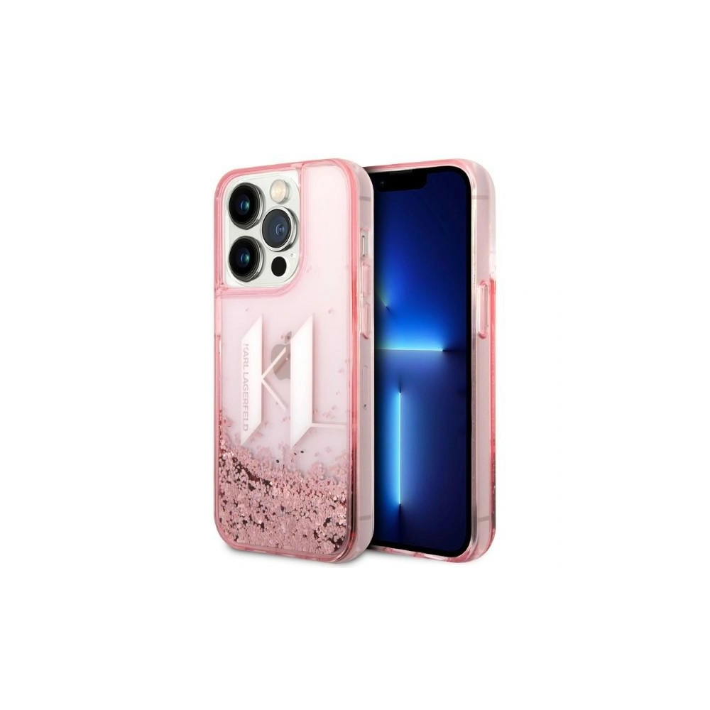 Etui Karl Lagerfeld KLHCP14XLBKLCP Apple iPhone 14 Pro Max różowy/pink hardcase Liquid Glitter Big KL
