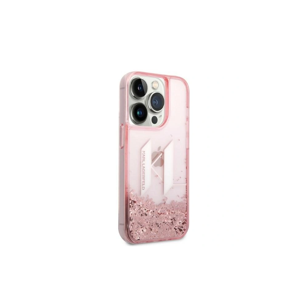 Etui Karl Lagerfeld KLHCP14XLBKLCP Apple iPhone 14 Pro Max różowy/pink hardcase Liquid Glitter Big KL