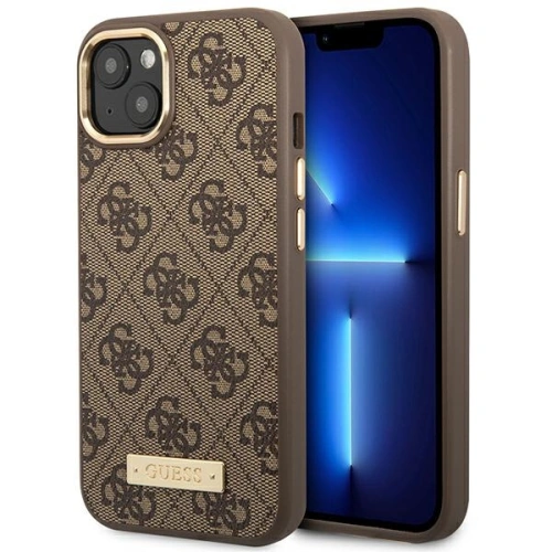 Buy Guess GUHMP14MU4GPRW Apple iPhone 14 Plus / 15 Plus brown hard case 4G Logo Plate MagSafe - GUE2198 - {ean13} - Home Screen Store Europe