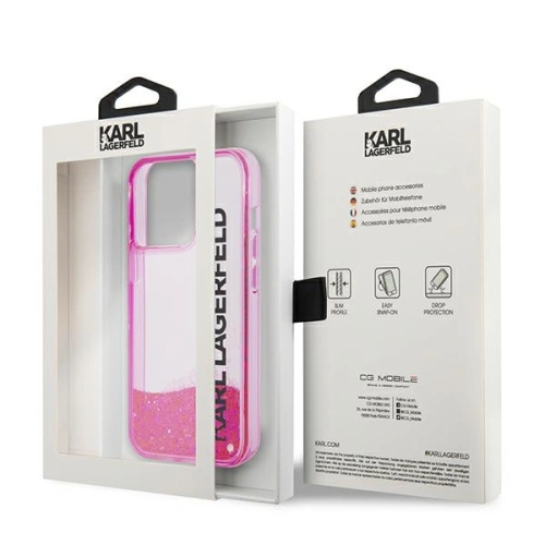 Kup Etui Karl Lagerfeld KLHCP14XLCKVF Apple iPhone 14 Pro Max różowy/pink hardcase Liquid Glitter Elong - KLD1185 - {ean13} - Sklep Home Screen