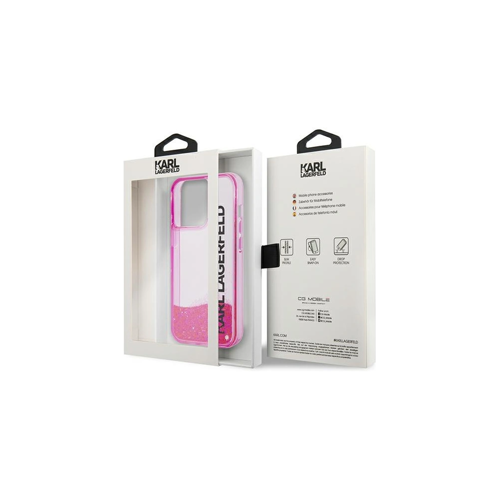 Etui Karl Lagerfeld KLHCP14XLCKVF Apple iPhone 14 Pro Max różowy/pink hardcase Liquid Glitter Elong