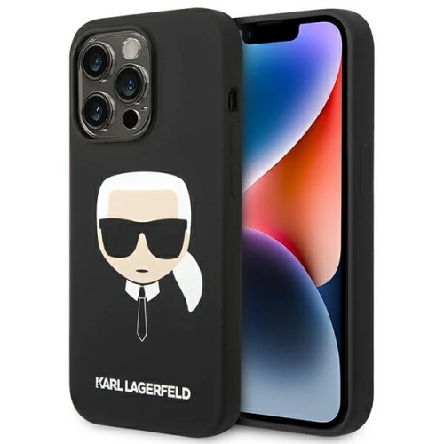 Kup Etui Karl Lagerfeld KLHCP14XSLKHBK Apple iPhone 14 Pro Max hardcase negru/black Silicone Karl`s Head - KLD1186 - {ean13} - Sklep Home Screen