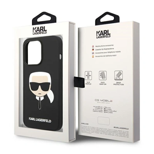 Kup Etui Karl Lagerfeld KLHCP14XSLKHBK Apple iPhone 14 Pro Max hardcase černý/black Silicone Karl's Head - KLD1186 - {ean13} - Sklep Home Screen