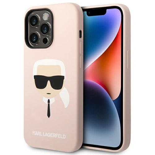 Kup Etui Karl Lagerfeld KLHCP14XSLKHLP Apple iPhone 14 Pro Max hardcase różowy/pink Silicone Karl`s Head - KLD1187 - {ean13} - Sklep Home Screen