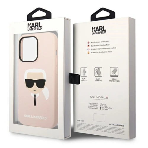 Kup Etui Karl Lagerfeld KLHCP14XSLKHLP Apple iPhone 14 Pro Max hardcase różowy/pink Silicone Karl`s Head - KLD1187 - {ean13} - Sklep Home Screen