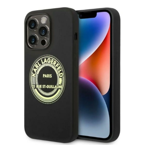 Buy Karl Lagerfeld KLHCP14XSRSGRCK Apple iPhone 14 Pro Max hardcase black Silicone RSG - KLD1189 - {ean13} - Home Screen Store Europe