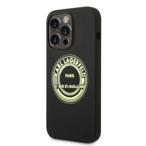 Buy Karl Lagerfeld KLHCP14XSRSGRCK Apple iPhone 14 Pro Max hardcase black Silicone RSG - KLD1189 - {ean13} - Home Screen Store Europe
