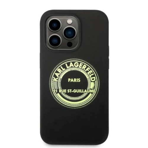 Buy Karl Lagerfeld KLHCP14XSRSGRCK Apple iPhone 14 Pro Max hardcase black Silicone RSG - KLD1189 - {ean13} - Home Screen Store Europe