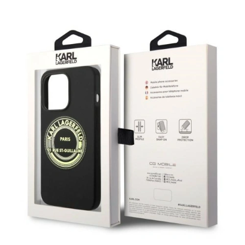 Buy Karl Lagerfeld KLHCP14XSRSGRCK Apple iPhone 14 Pro Max hardcase black Silicone RSG - KLD1189 - {ean13} - Home Screen Store Europe