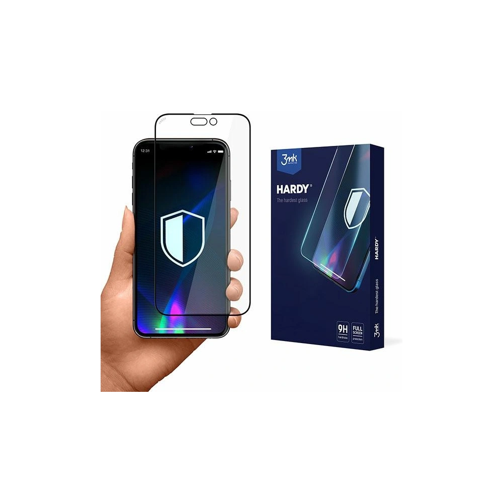 Szkło hartowane 3MK Hardy Apple iPhone 14/13/13 Pro czarny/black