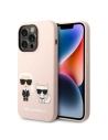 Etui Karl Lagerfeld KLHMP14LSSKCI Apple iPhone 14 Pro hardcase világos rózsaszín/színes pink Silicone Karl & Choupette Magsafe