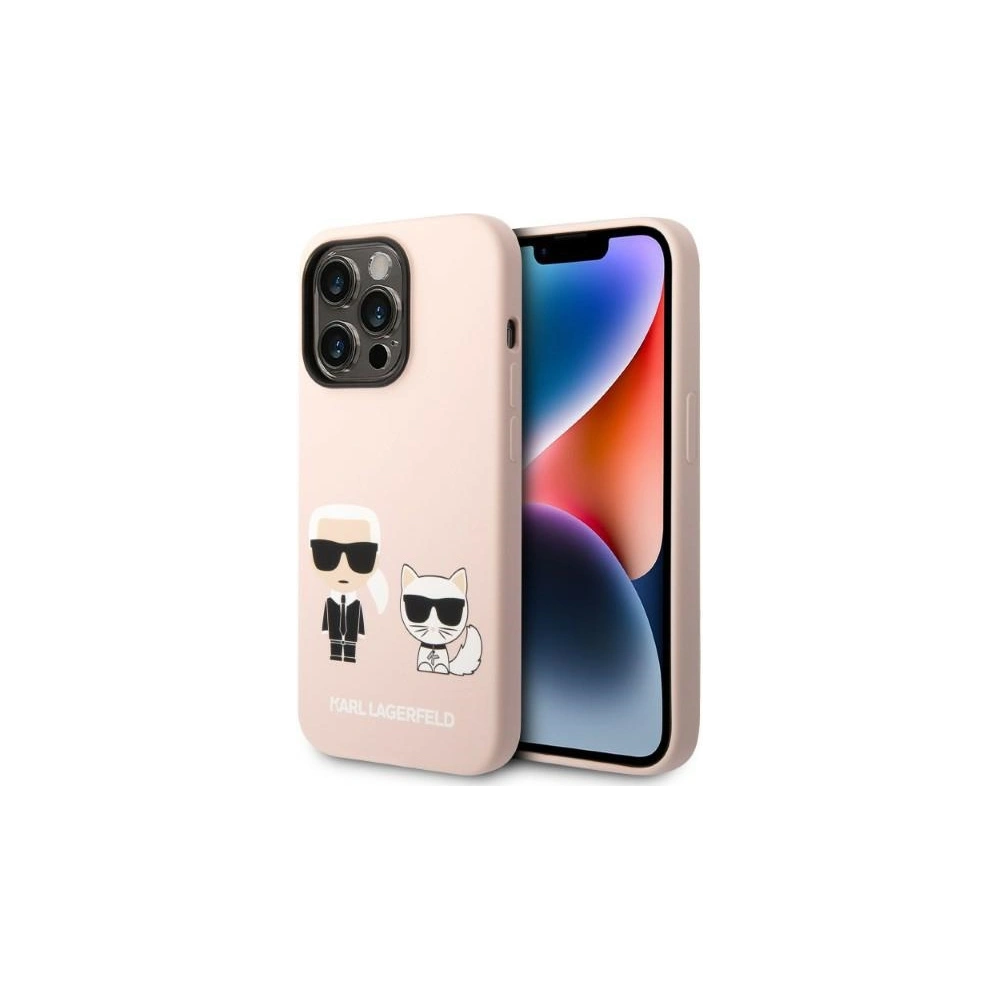 Etui Karl Lagerfeld KLHMP14LSSKCI Apple iPhone 14 Pro hardcase jasnoróżowy/light pink Silicone Karl & Choupette Magsafe