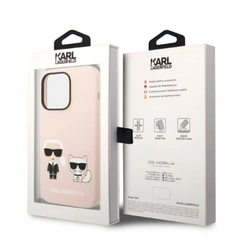Kup Etui Karl Lagerfeld KLHMP14LSSKCI Apple iPhone 14 Pro hardcase roz deschis/roz deschis Silicone Karl & Choupette Magsafe - KLD1190 - {ean13} - Sklep Home Screen