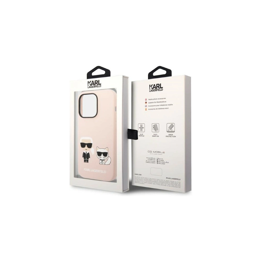 Etui Karl Lagerfeld KLHMP14LSSKCI Apple iPhone 14 Pro hardcase jasnoróżowy/light pink Silicone Karl & Choupette Magsafe
