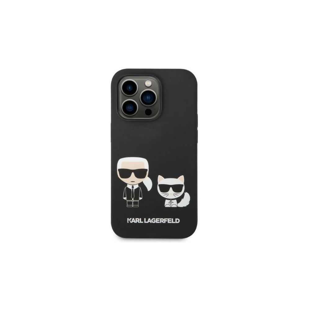 Etui Karl Lagerfeld KLHMP14LSSKCK Apple iPhone 14 Pro hardcase czarny/black Liquid Silicone Karl & Choupette Magsafe