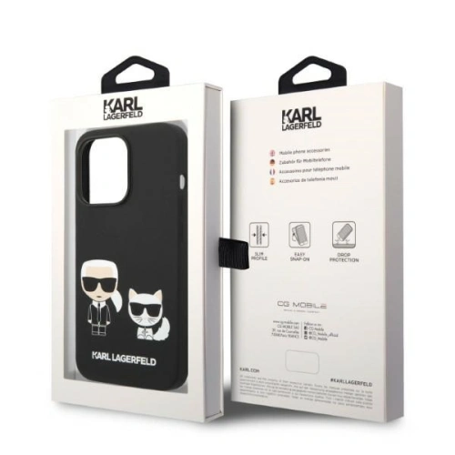 Kup Etui Karl Lagerfeld KLHMP14LSSKCK Apple iPhone 14 Pro hardcase negru/black Liquid Silicone Karl & Choupette Magsafe - KLD1191 - {ean13} - Sklep Home Screen