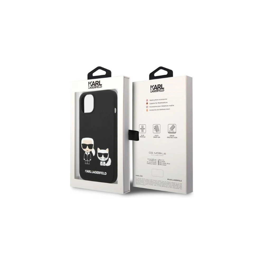 Etui Karl Lagerfeld KLHMP14MSSKCK Apple iPhone 14 Plus / 15 Plus hardcase czarny/black Liquid Silicone Karl & Choupette Magsafe
