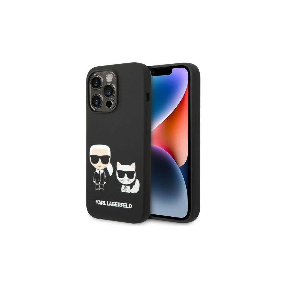 Etui Karl Lagerfeld KLHMP14XSSKCK Apple iPhone 14 Pro Max hardcase czarny/black Liquid Silicone Karl & Choupette Magsafe