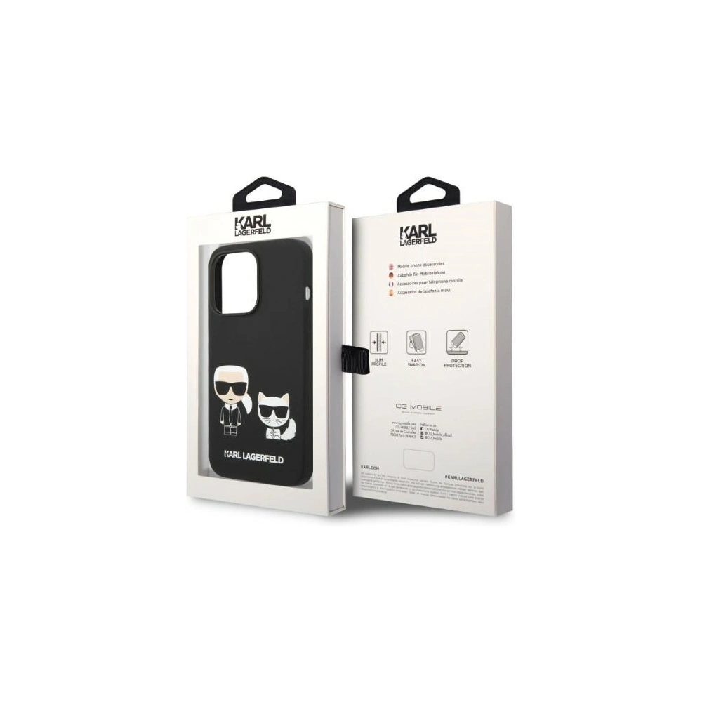 Etui Karl Lagerfeld KLHMP14XSSKCK Apple iPhone 14 Pro Max hardcase czarny/black Liquid Silicone Karl & Choupette Magsafe