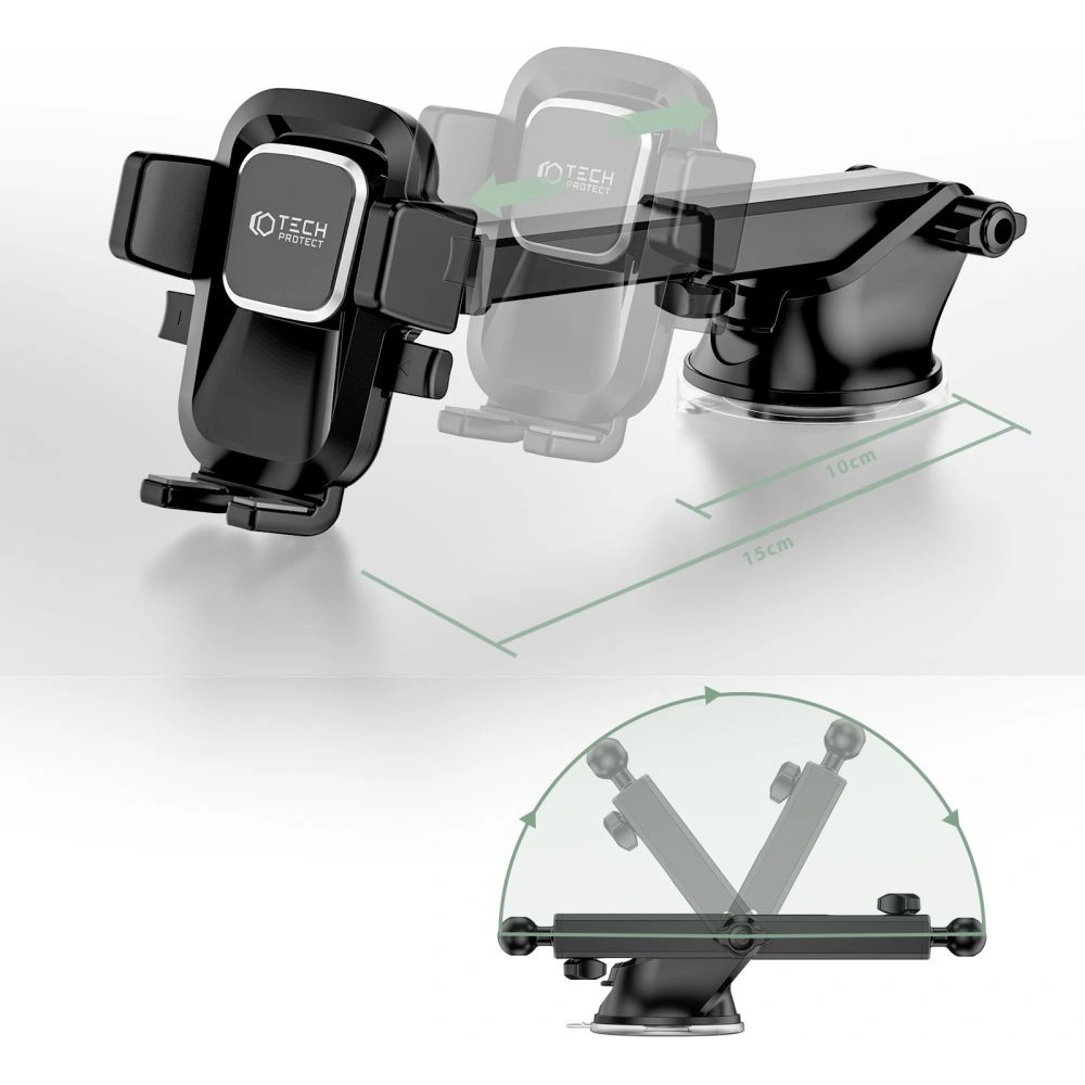 Uchwyt samochodowy Tech-Protect V4 Universal Windshield & Dashboard Car Mount Black