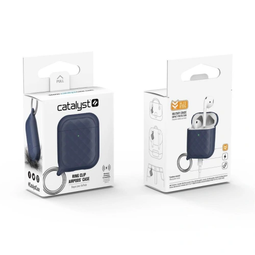 Kup Etui Catalyst Ring Clip Apple AirPods 2/1 albastru închis - CAT118 - {ean13} - Sklep Home Screen