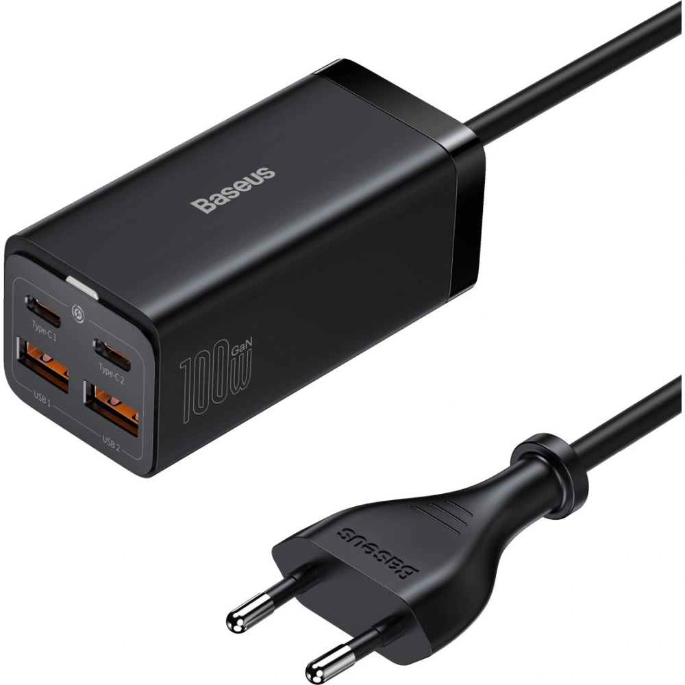 Ładowarka sieciowa Baseus GaN3 Pro GaN 2xUSB-C/2xUSB 100W PD3.0, QC4.0+, AFC czarny