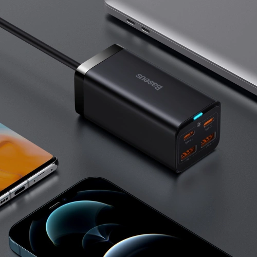 Kup Încărcătorul de rețea Baseus GaN3 Pro GaN 2xUSB-C/2xUSB 100W PD3.0, QC4.0+, AFC negru - BSU3630 - {ean13} - Sklep Home Screen
