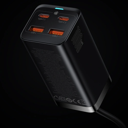 Kup Încărcătorul de rețea Baseus GaN3 Pro GaN 2xUSB-C/2xUSB 100W PD3.0, QC4.0+, AFC negru - BSU3630 - {ean13} - Sklep Home Screen