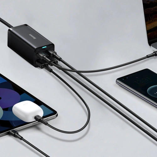 Kup Síťová nabíječka Baseus GaN3 Pro GaN 2xUSB-C/2xUSB 100W PD3.0, QC4.0+, AFC černá - BSU3630 - {ean13} - Sklep Home Screen