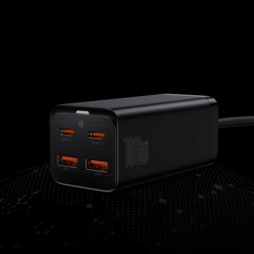 Kup Încărcătorul de rețea Baseus GaN3 Pro GaN 2xUSB-C/2xUSB 100W PD3.0, QC4.0+, AFC negru - BSU3630 - {ean13} - Sklep Home Screen
