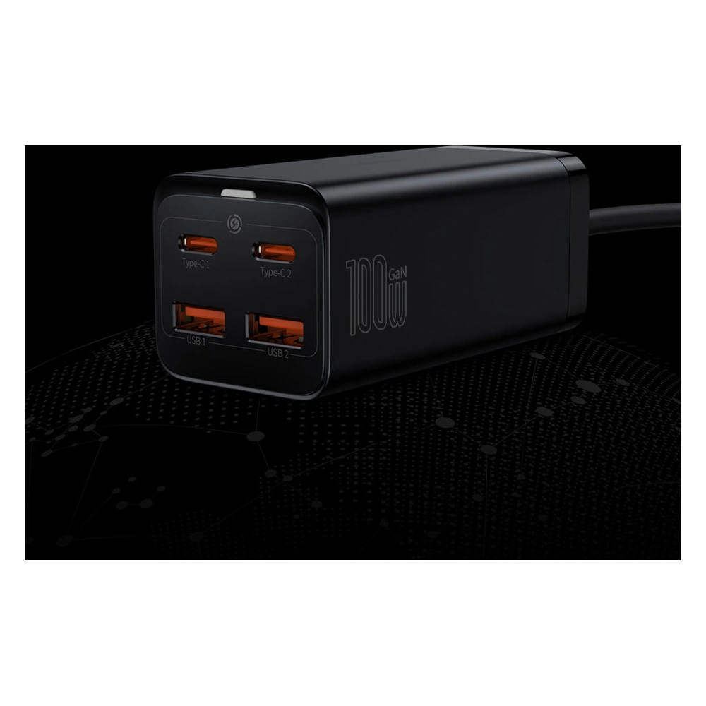 Ładowarka sieciowa Baseus GaN3 Pro GaN 2xUSB-C/2xUSB 100W PD3.0, QC4.0+, AFC czarny
