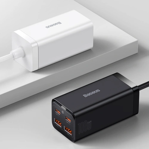 Kup Încărcătorul de rețea Baseus GaN3 Pro GaN 2xUSB-C/2xUSB 100W PD3.0, QC4.0+, AFC negru - BSU3630 - {ean13} - Sklep Home Screen